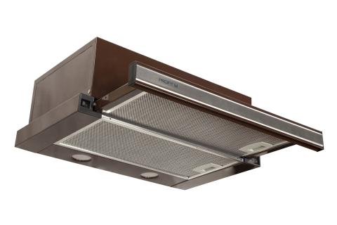 Витяжка кухонна ProfitM Телескоп №1 50см 840м3 Коричнева LED вставка нержавійка